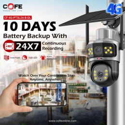 COFE CF-4GPTSL24-BDL UHD 4G Solar Dual-Light PT Camera | Detroit Technologies